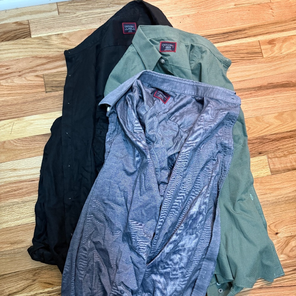 Lot of 3 UnTuckIt Button Up Long Sleeve Shirts